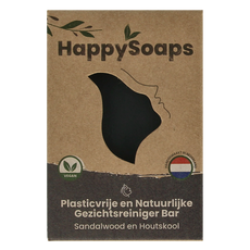 Happysoaps Gezichtsreiniger bar houtskool en sandelwood 70 Gram