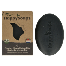 Happysoaps Gezichtsreiniger bar houtskool en sandelwood 70 Gram
