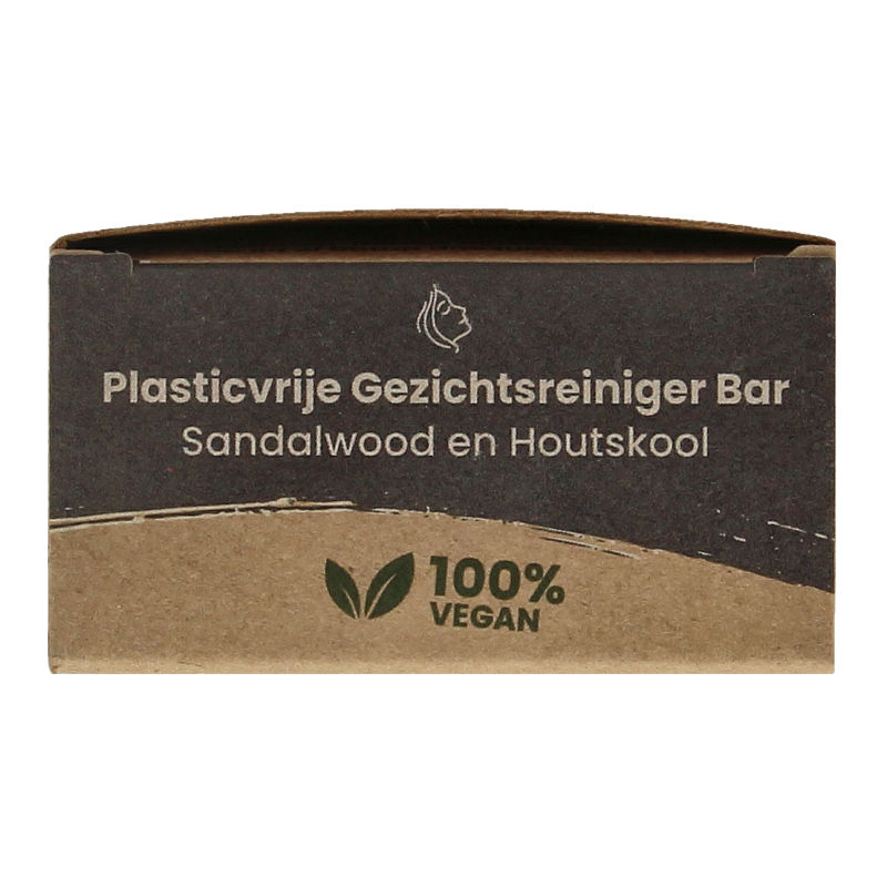 Happysoaps Gezichtsreiniger bar houtskool en sandelwood 70 Gram