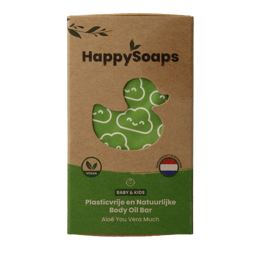 Happysoaps Baby & kids body oil bar aloe you very much 60 Gram