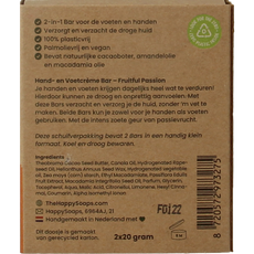 Happysoaps Hand & voetcreme bar fruitful passion 40 Gram