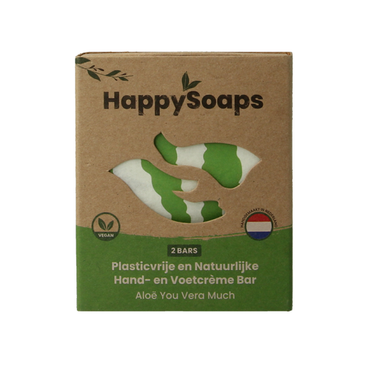 Happysoaps Hand & voetcreme bar aloe vera 40 Gram