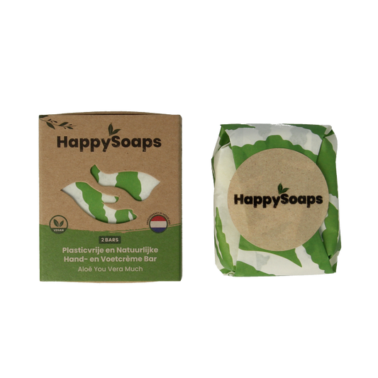 Happysoaps Hand & voetcreme bar aloe vera 40 Gram
