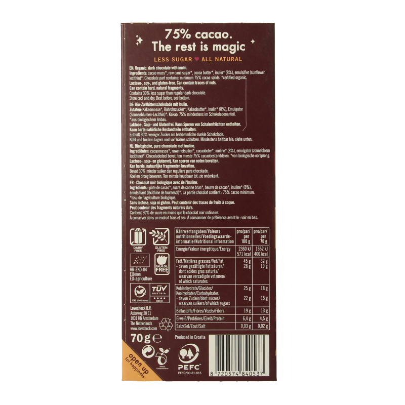 Lovechock Spirit rich dark bio 70 Gram