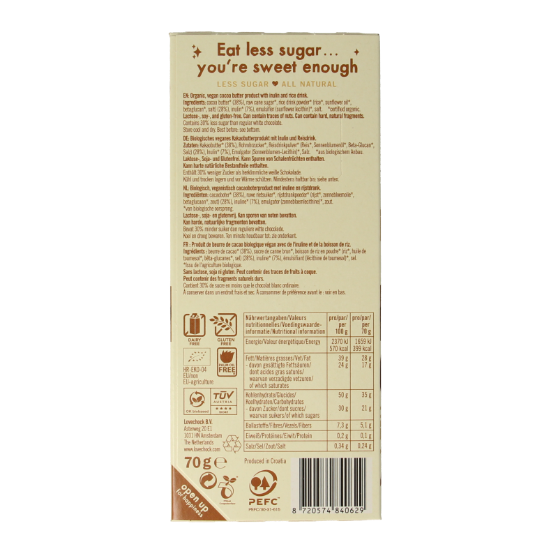 Lovechock Bliss smooth delight bio 70 Gram