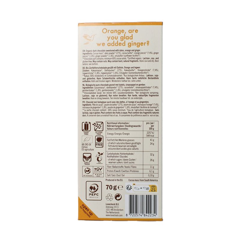 Lovechock Ginger orange bio 70 Gram