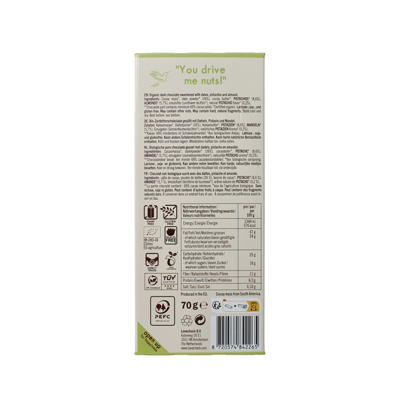 Lovechock Pistache almond bio 70 Gram