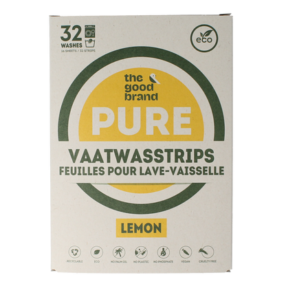 The Good Brand Vaatwasstrips lemon 32.00 Stuks