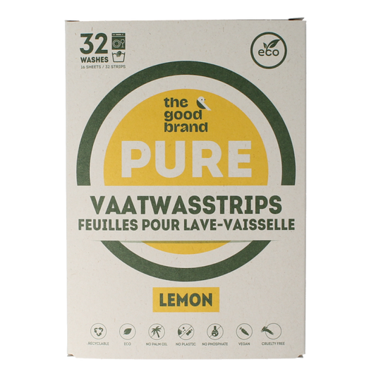 The Good Brand Vaatwasstrips lemon 32 Stuks