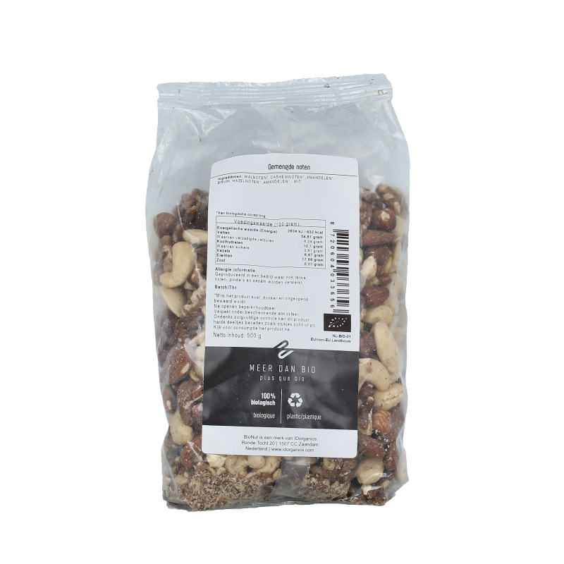 Bionut Gemengde noten zonder paranoten bio 500 Gram