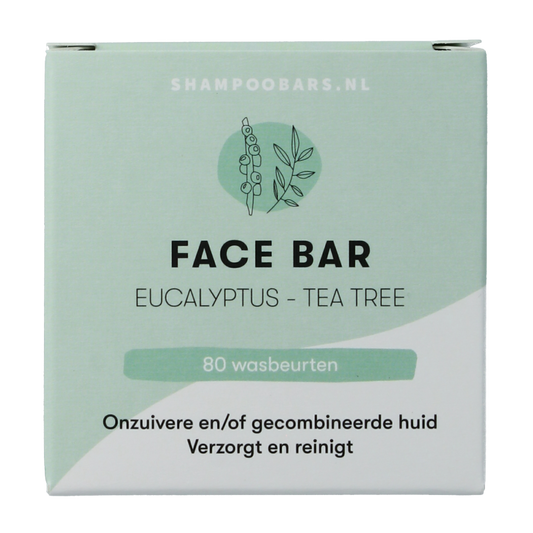 Shampoobars Face bar eucalyptus & tea tree 60 Gram