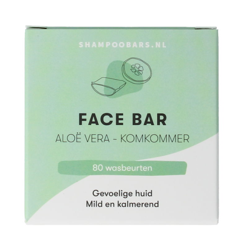 Shampoobars Face bar aloe vera & komkommer 60 Gram