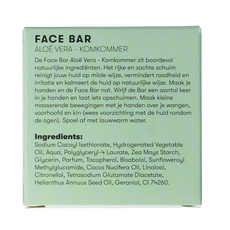Shampoobars Face bar aloe vera & komkommer 60.00 Gram