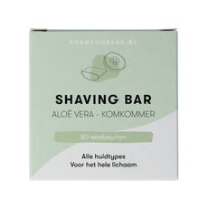 Shampoobars Shaving bar aloe vera & komkommer 60.00 Gram