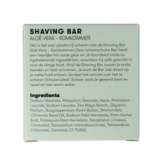 Shampoobars Shaving bar aloe vera & komkommer 60.00 Gram