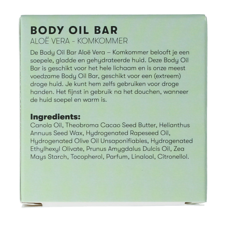 Shampoobars Body oil bar aloe vera & komkommer 45 Gram