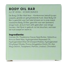 Shampoobars Body oil bar aloe vera & komkommer 45.00 Gram