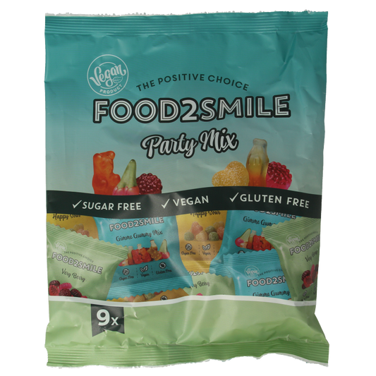 Food2Smile Party mix uitdeelzak 9 zakjes 180 Gram