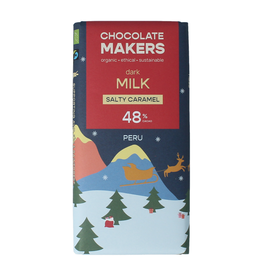 Chocolatemakers Kerstreep salty caramel bio 80.00 Gram