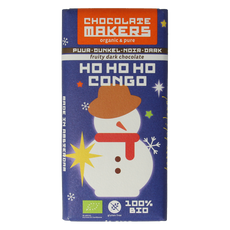 Chocolatemakers Kerstreep ho ho ho Congo 68% puur bio 80 Gram