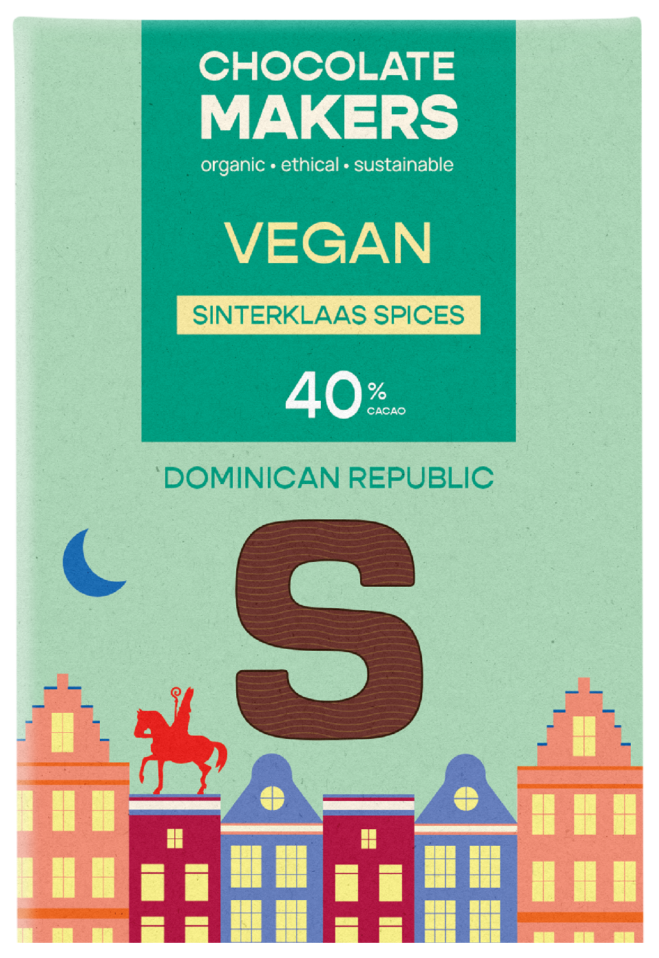 Chocolatemakers Sintletter melk vega bio 100.00 Gram