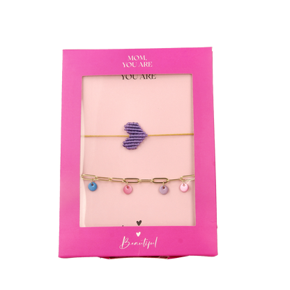 Dream the Label Cadeauset armband paars en goud 2.00 Stuks