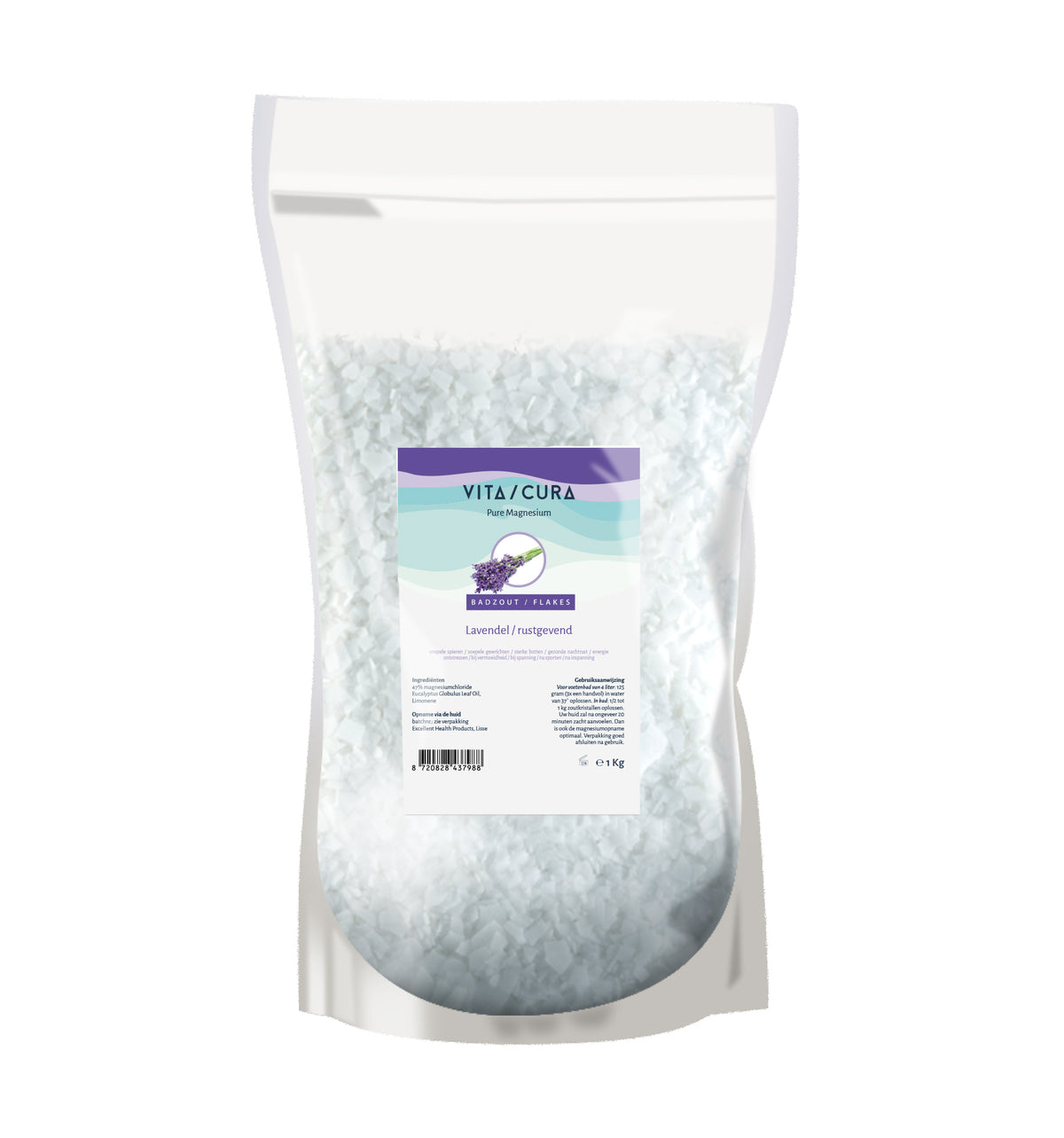 Vitacura Magnesium zout flakes lavendel 1.00 Kilogram
