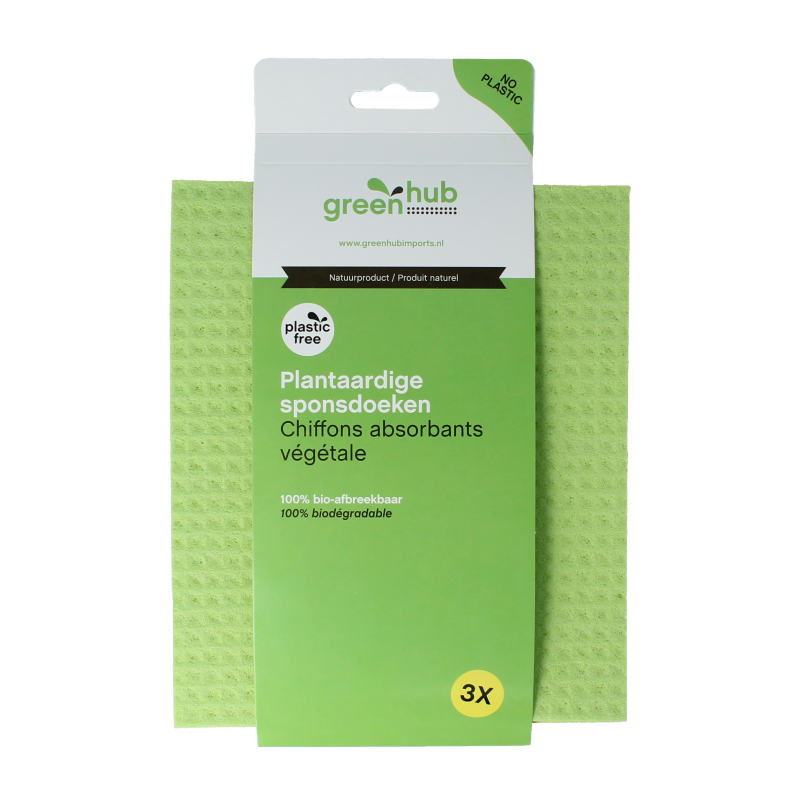 Greenhub  Sponsdoeken plantaardig 3 Stuks