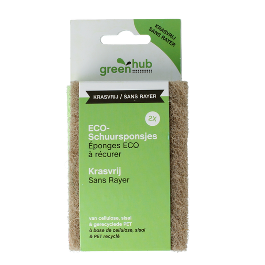 Greenhub  Schuursponsjes eco krasvrij 2 Stuks