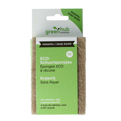 Greenhub  Schuursponsjes eco krasvrij 2.00 Stuks