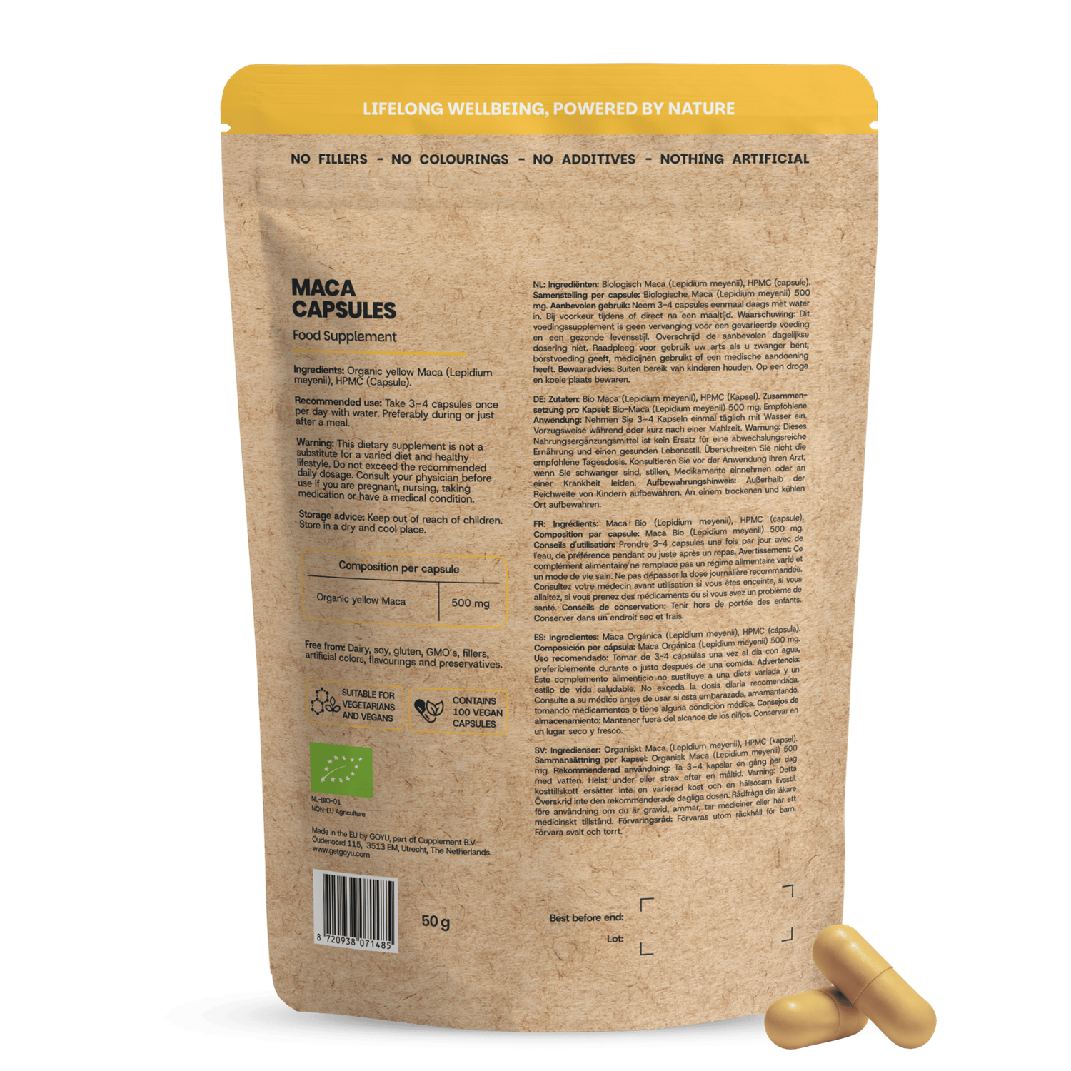 Goyu Maca 500mg bio 100.00 Capsules