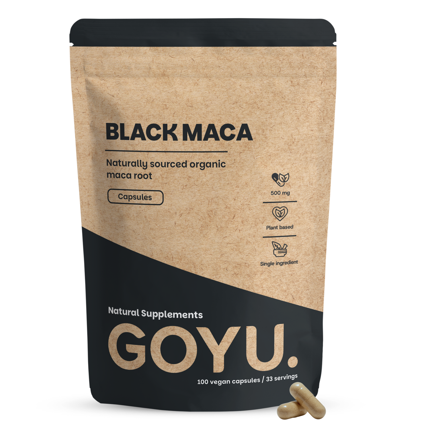 Goyu Zwarte maca 500mg bio 100.00 Capsules