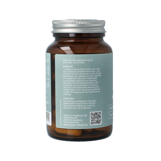 Mattisson Multi man vegan - goed opneembaar 60 Vegetarische capsules