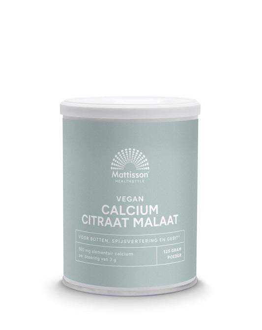 Mattisson Calcium citraat malaat poeder vegan 125.00 Gram