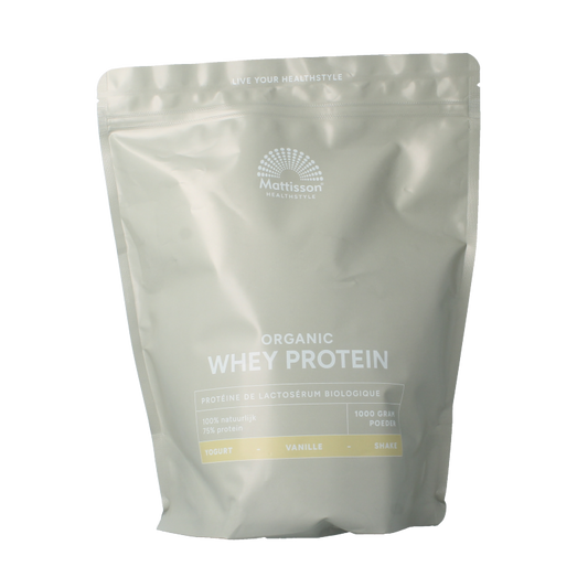 Mattisson Wei proteine poeder 75% vanille bio 1 Kilogram