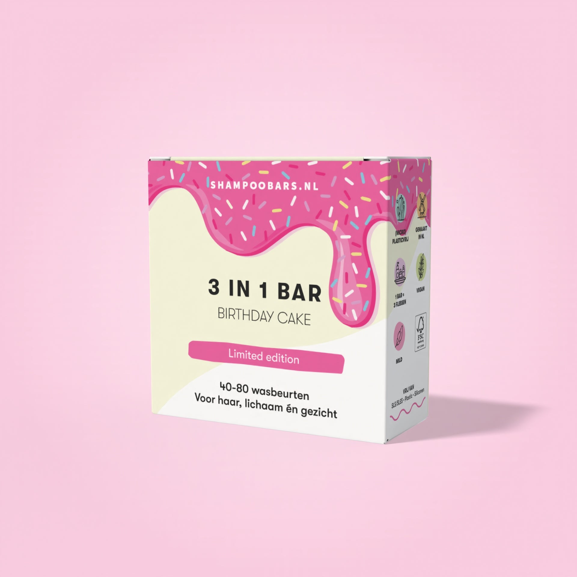 Shampoobars 3 in 1 bar birthday cake 60 Gram