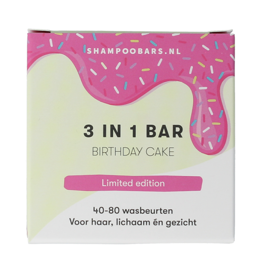 Shampoobars 3 in 1 bar birthday cake 60 Gram