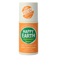 Happy Earth Pure deo roll-on rose petitgrain 75 Milliliter