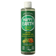 Happy Earth Douchegel bergamot cedarwood 300 Milliliter