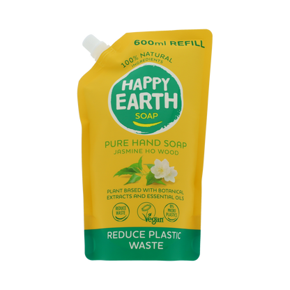 Happy Earth Refill Handzeep Jasmine Ho Wood 600.00 Milliliter