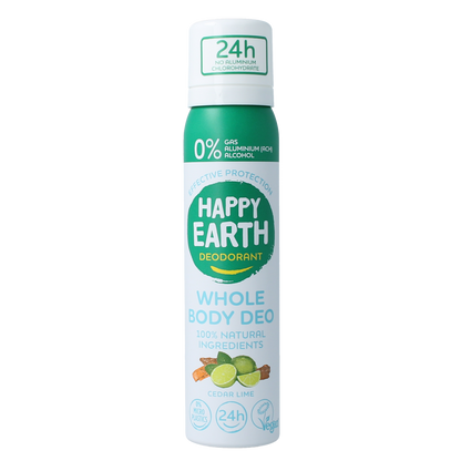 Happy Earth Deodorant bodyspray cedar lime 100.00 Milliliter