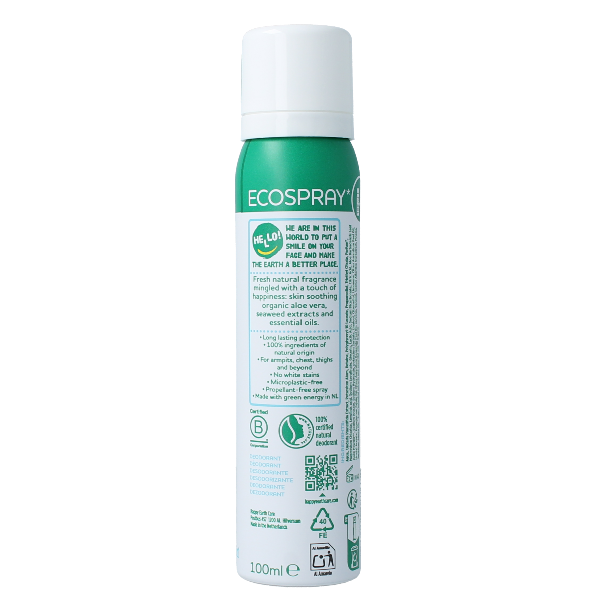 Happy Earth Deodorant bodyspray cedar lime 100.00 Milliliter