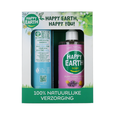 Happy Earth Giftset Cedar Lime Doucheg & Lavender Ylang Handz 1.00 Stuks