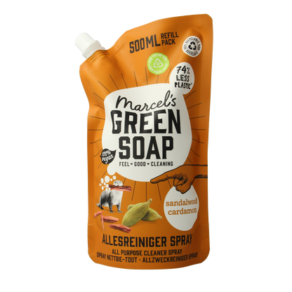 Marcel's Green Soap Allesreiniger spray sandelhout & kardemom navullin 500.00 Milliliter