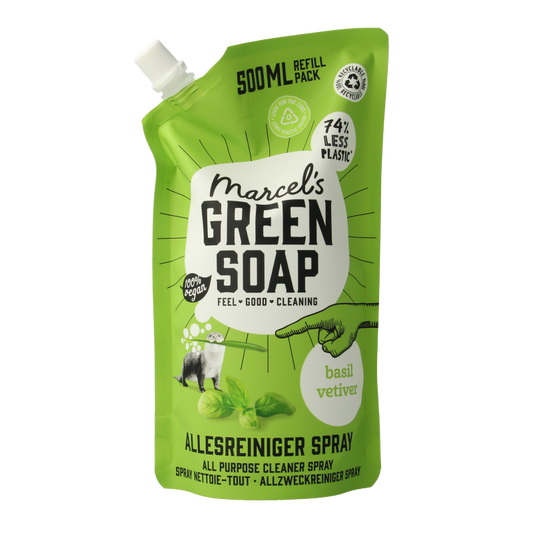Marcel's Green Soap Allesreiniger spray basilicum & vertivert gras nav 500 Milliliter