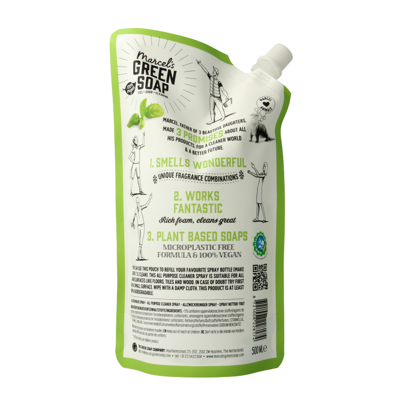 Marcel's Green Soap Allesreiniger spray basilicum & vertivert gras nav 500 Milliliter