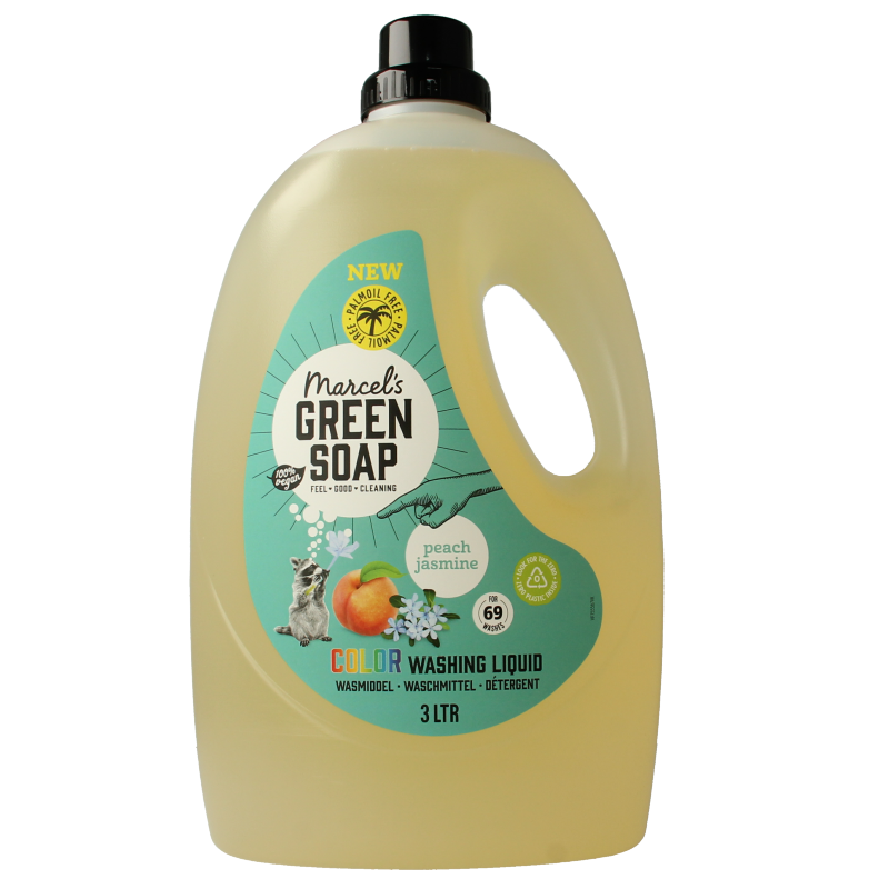 Marcel's Green Soap Wasmiddel kleur perzik & jasmijn 3 Liter