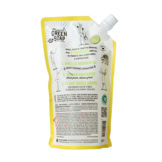 Marcel's Green Soap Afwasmiddel lemon & bergamot navulling 500 Milliliter