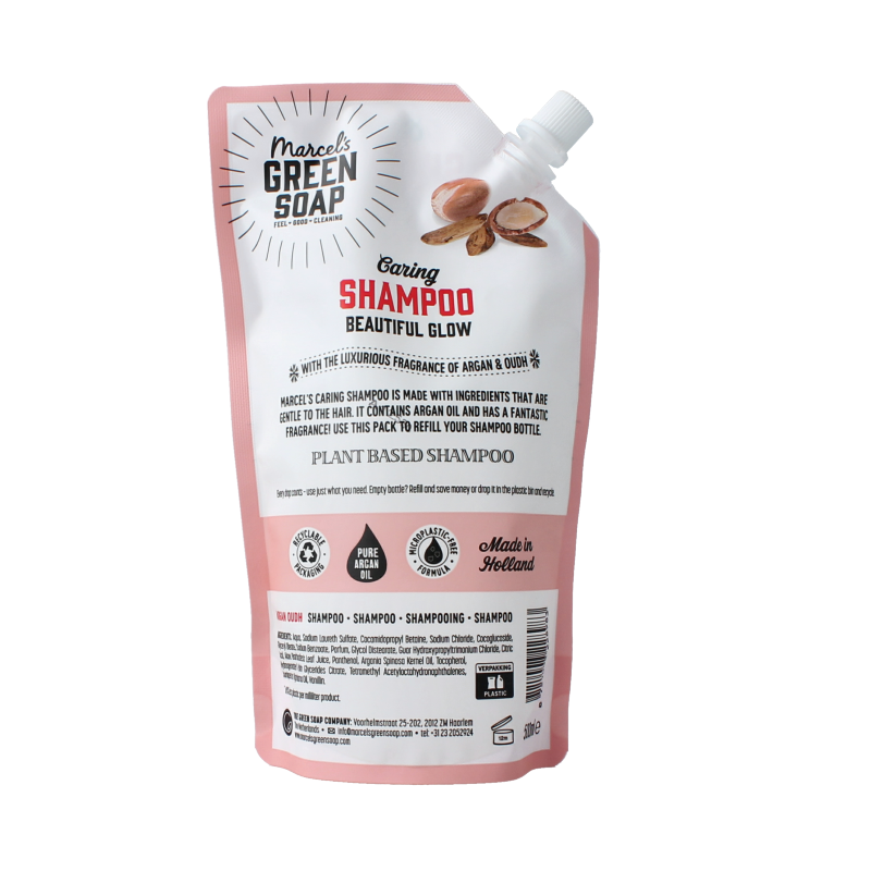 Marcel's Green Soap Shampoo argan & oudh navulling 500 Milliliter
