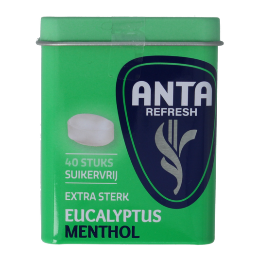 Anta Refresh eucalyptus menthol extra sterk suikervrij 72 Gram